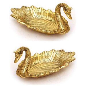 Metal Swan Bowls - Golden
