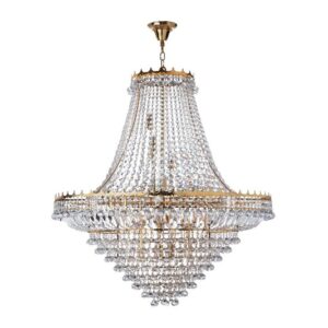 Clear Crystal Chandelier Gold Frame