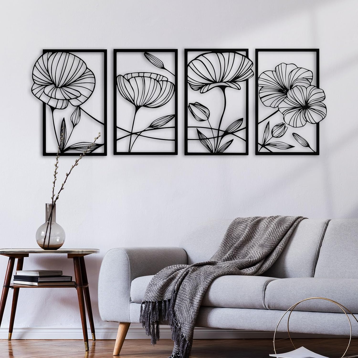 Metal Lotus Wall Sculpture