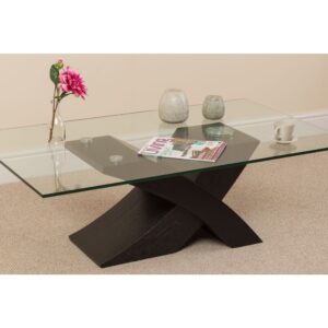 Small Glass and Wood Coffee Table